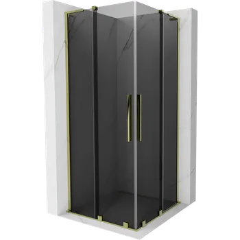 Mexen Velar L Duo posuvná sprchová kabina 100 x 100 cm, grafit, zlatá - 871-100-100-02-43-50 Sprchové kouty