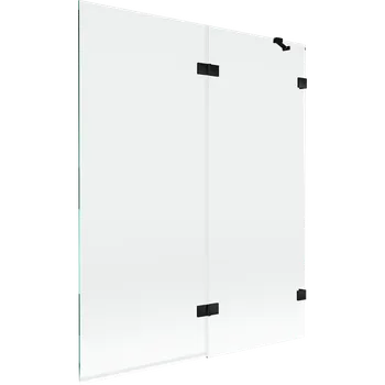 Vanová zástěna Mexen Lunar 2-křídlý vanový paraván pravý 140 x 150 cm, transparentní, černý - 897-140-100-70-00-P Vanové zástěny