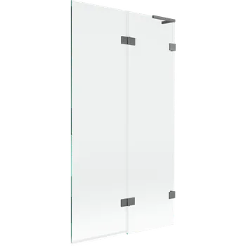 Vanová zástěna Mexen Lunar L vanová zástěna 2-křídlová pravá 100 x 150 cm, transparentní, gun metal - 897L-100-100-95-00-P Vanové zástěny