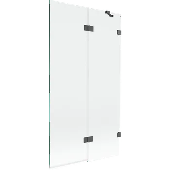 Vanová zástěna Mexen Lunar sprchová zástěna 2-dveřová pravá 100 x 150 cm, transparentní, kartáčovaná gun gray - 897-100-100-66-00-P Vanové zástěny