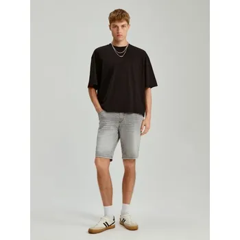 Pánská móda Džínové kraťasy s elastickou pasovkou - 32 - House - šedá - 384GG-90J