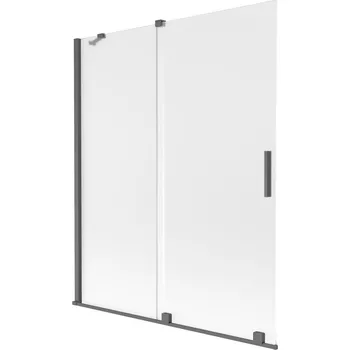 Vanová zástěna Mexen Velar vanová zástěna dvoukřídlá posuvná 140 x 150 cm, mat, kartáčovaná šedá zbraň - 896-140-000-31-66 Vanové zástěny