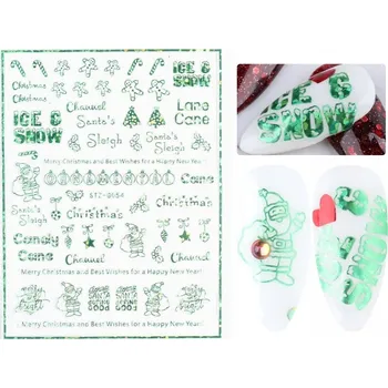 samolepka 3D SNĚHOVÉ VLOČKY Samolepky na nehty s motivem sněhové vločky E88