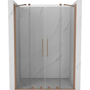 Sprchové dveře Mexen Velar Duo posuvné sprchové dveře 150 cm, transparentní, kartáčovaná měď - 871-150-000-02-65 Sprchové dveře