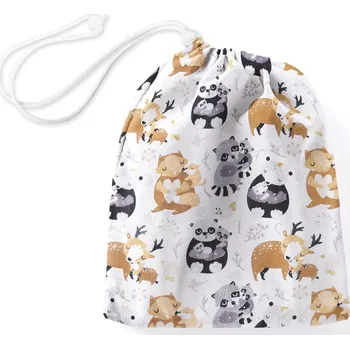 Školní sáček Bavlněný pytlík/sáček na přezůvky Sandra SA-223 Zvířátka s mláďátky