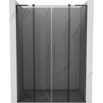 Sprchové dveře Mexen Velar L Duo posuvné sprchové dveře 150 cm, grafitové, kartáčovaná zbraňová šedá - 871-150-003-42-66 Sprchové dveře