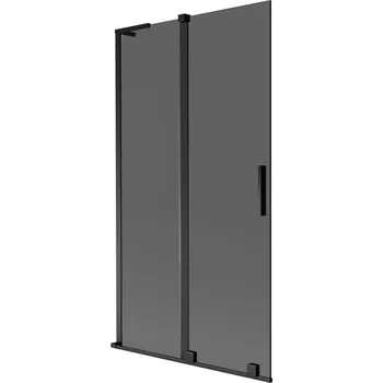 Vanová zástěna Mexen Velar L vanová zástěna 2-křídlová posuvná 100 x 150 cm, grafitová, černá - 896-100-003-41-70 Vanové zástěny