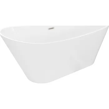 Vana Mexen Dora volně stojící vana 160 x 75 cm, bílá, přepad kartáčovaný nikl - 52071607500-97 Volně stojící vany