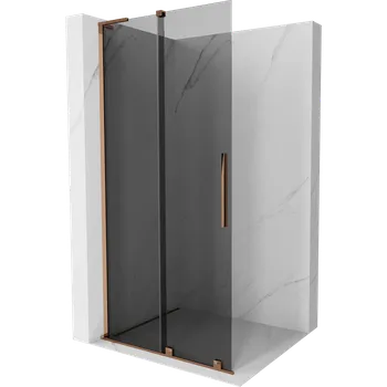 Mexen Velar L sprchová stěna posuvná Walk-in 90 x 200 cm, grafit 8 mm, růžové zlato - 871-090-003-43-60 Sprchové stěny