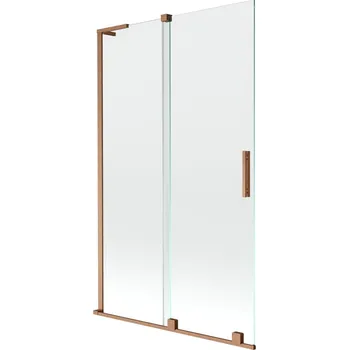 Vanová zástěna Mexen Velar L sprchová zástěna 2-křídlová posuvná 110 x 150 cm, transparentní, kartáčovaná měď - 896-110-003-01-65 Vanové zástěny