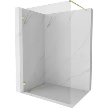 Mexen Lunar sprchová stěna Walk-in levá 150 x 200 cm, transparentní 8 mm, zlatá kartáčovaná - 830-150-000-55-00-L Sprchové stěny
