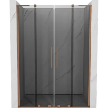 Sprchové dveře Mexen Velar L Duo posuvné sprchové dveře 140 cm, grafit, kartáčovaná měď - 871-140-003-42-65 Sprchové dveře