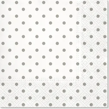 Papírový ubrousek Anděl Papírové&nbsp;ubrousky třívrstvé Šedé puntíky 20 ks