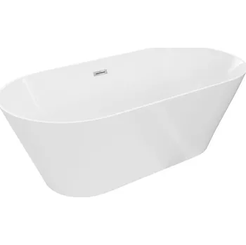 Vana Mexen Luna Slim volně stojící vana 170 x 75 cm, bílá, přepad chrom - 52041707500-01 Volně stojící vany