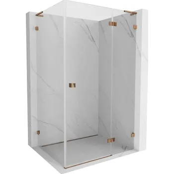 Mexen Lunar L sprchový kout s otvíravými dveřmi pravý 80 x 70 cm, transparentní, růžové zlato - 834L-080-070-60-00-P Sprchové kouty