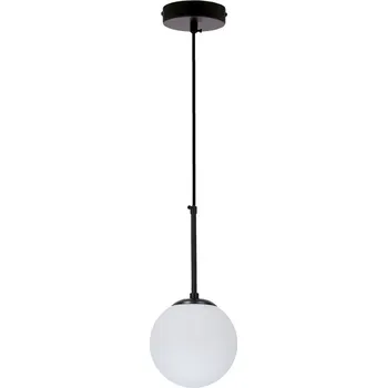 Závěsná lampa Pompei černá E27 bílé stínidlo 15cm