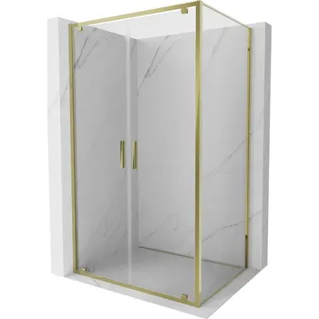 Mexen Exo sprchový kout s otočnými dveřmi 100 x 75 cm, transparentní, zlatý - 8182-100-075-50-00 Sprchové kouty