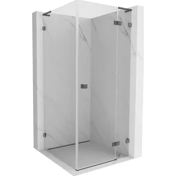 Mexen Lunar L sprchová kabina otevíratelná pravá 70 x 70 cm, transparentní, gun gray kartáčovaný - 834L-070-070-66-00-P Sprchové kouty