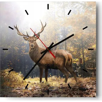 Hodiny Nástěnné hodiny do kuchyně 30x30 Krajina Stylové hodiny na skle Loft Tiché