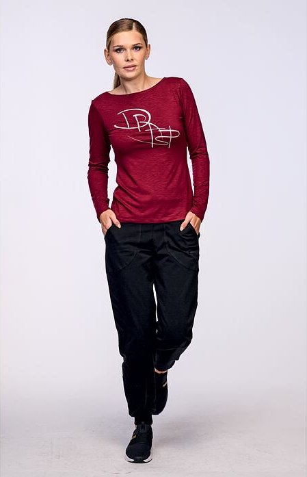 Černé bavlněné dámské volnější kalhoty s kapsami 340 délka normální velikost L