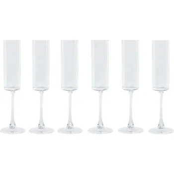 Sada sklenic na šampaňské Home ESPRIT Sklo Transparentní (160 ml) (6 ks)