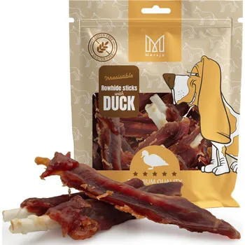 Pochoutka pro psy - Tyčinky ze syrové kůže s filetem z kachních prsou Mersjo 500g