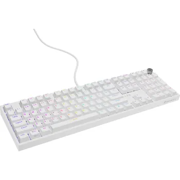 Klávesnice Herní mechanická klávesnice Genesis THOR 404/RGB/Gateron Yellow Pro/Drátové USB-A/US layout/Bílá