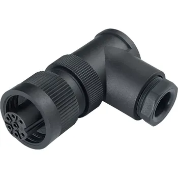 Binder 99 0218 215 07 RD24 Samice úhlového konektoru, kontakty: 6+PE, 10,0-12,0 mm, nestíněný, šroubovací svorka, IP67, PG 13,5