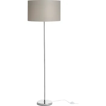 Stojací lampa NYC/RON 40/25 stojanová Chintz světle šedá/chrom 230V LED E27 15W