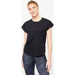 DOMYOS Dámské fitness tričko volné XL ČERNÁ