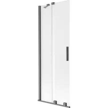 Vanová zástěna Mexen Velar dvoukřídlý sprchový kout 75 x 150 cm, matný, kartáčovaný střelný šedý - 896-075-000-31-66 Vanové zástěny