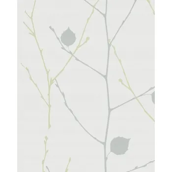 Tapeta Vliesová tapeta s texturou látky, větve a listy, základní tapeta do pokoje
