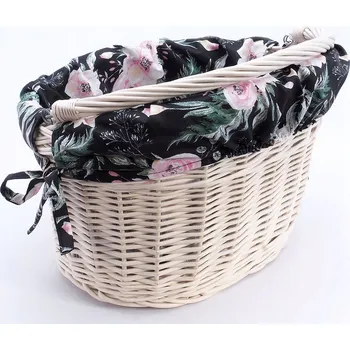 Košík na láhev Košík na kolo s úchytem Bílý Click Vložka vzor Květ černé