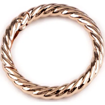 Karabina kulatá ozdobná Ø32 mm, malé, 2 růžové zlato