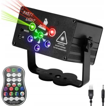 Osvětlovací technika LASEROVÝ DISKO PROJEKTOR KOULE LED 6 OTVORŮ STROBOSKOP DJ-01