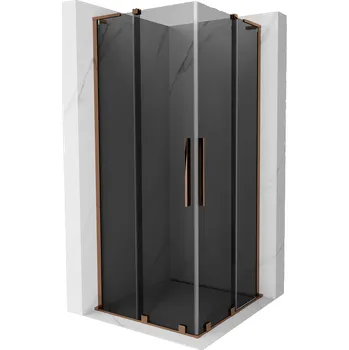 Mexen Velar L Duo sprchová kabina posuvná 80 x 80 cm, grafitová, růžové zlato - 871-080-080-02-43-60 Sprchové kouty