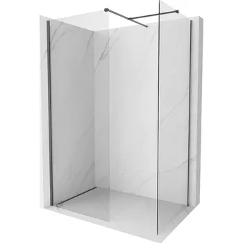 Mexen Kioto-X sprchová stěna Walk-in 110 x 80 cm, transparentní 10 mm, kartáčovaná zbraň šedá - 800-110-202-66-00-080-X Sprchové stěny