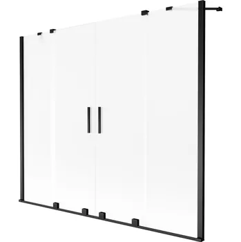 Vanová zástěna Mexen Velar Duo vanová zástěna 2-křídlová posuvná 190 x 150 cm, matná, černá - 896-190-000-32-70 Vanové zástěny