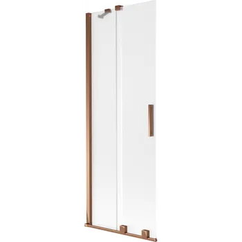 Vanová zástěna Mexen Velar vanová zástěna 2-křídlová posuvná 70 x 150 cm, mrazové, růžové zlato - 896-070-000-31-60 Vanové zástěny