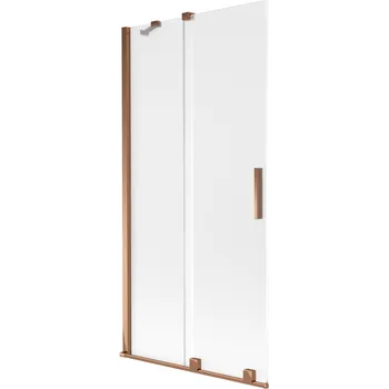 Vanová zástěna Mexen Velar vanová zástěna 2-křídlá posuvná 95 x 150 cm, matná, růžové zlato - 896-095-000-31-60 Vanové zástěny