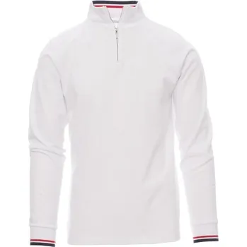 Pánské tričko Payperwear Polokošile Prive s kovovým polozipem a tenkým límečkem Barva: Bílá, Velikost: L