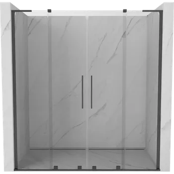 Sprchové dveře Mexen Velar L Duo sprchové dveře posuvné 180 cm, transparent, gun gray kartáčovaný - 871-180-003-02-66 Sprchové dveře