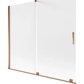 Vanová zástěna Mexen Velar vanová zástěna dvoukřídlá posuvná 180 x 150 cm, matné sklo, růžové zlato - 896-180-000-31-60 Vanové zástěny