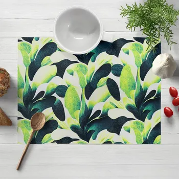 prostírání Dekorační prostírání na stůl Rongo RGP-505 Velké zelené listy 30x40 cm