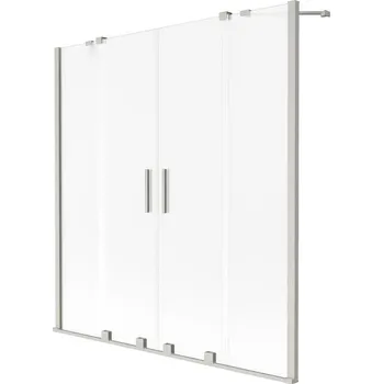 Vanová zástěna Mexen Velar Duo sprchový paraván 2křídlý posuvný 140 x 150 cm, námraza, kartáčovaný nikl - 896-140-000-32-97 Vanové zástěny