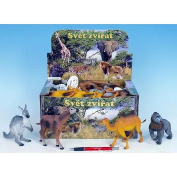 Figurka Teddies Mikro Trading Zvířátka safari plast 12-18cm asst 8 druhů 24ks v boxu