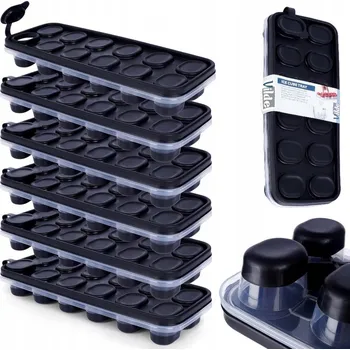 Tvořítko na led 6x SILIKONOVÁ forma na led kostky ledu s víkem - 6 kusů