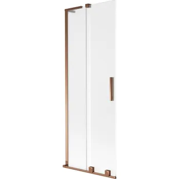 Vanová zástěna Mexen Velar L vanová zástěna 2křídlová posuvná 75 x 150 cm, mat, růžové zlato - 896-075-003-31-60 Vanové zástěny