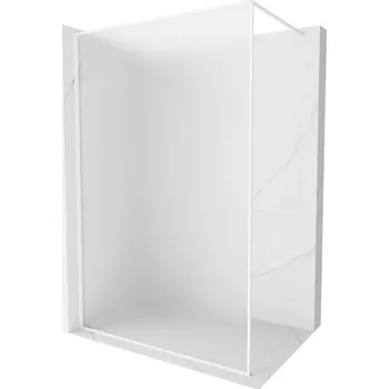 Mexen Kioto-XF sprchová stěna Walk-in s rámem 90 x 202 cm, mat 10 mm, bílá - 800-090-104-20-30-X Sprchové stěny