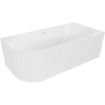 Vana Mexen Gia volně stojící rohová vana s drážkami pravá 150 x 75 cm, bílá mat, přepad bílý - 52701507501P-20 Volně stojící vany